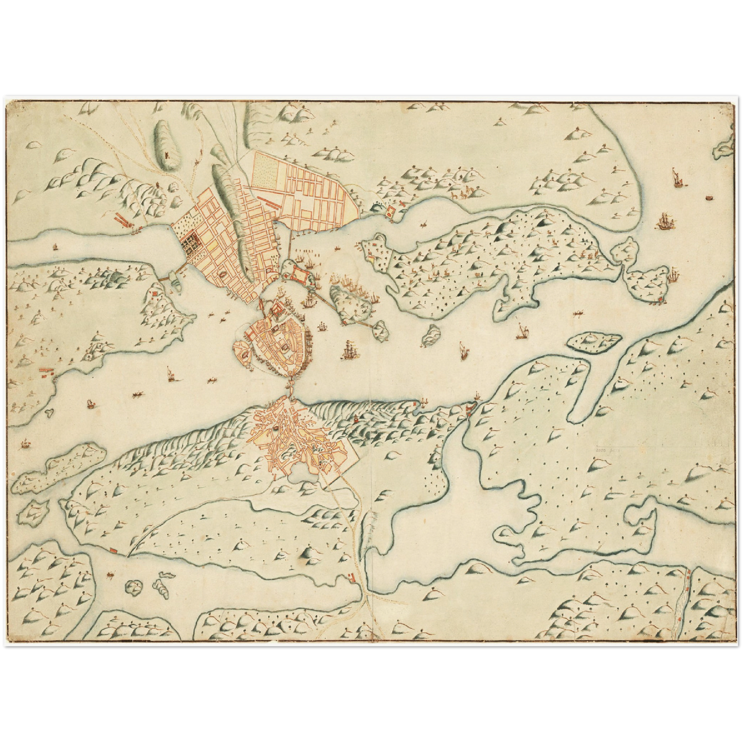 Historical city map  Test product horizontal 3 sizes