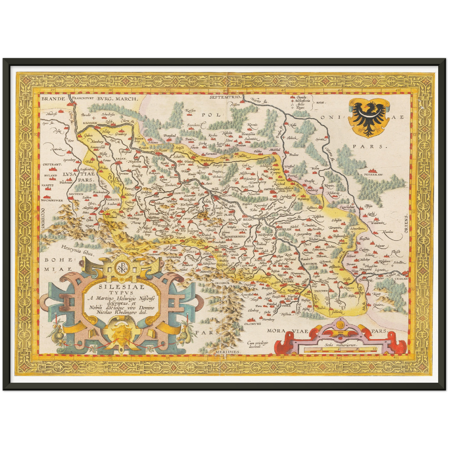Historische Landkarte Schlesien um 1609