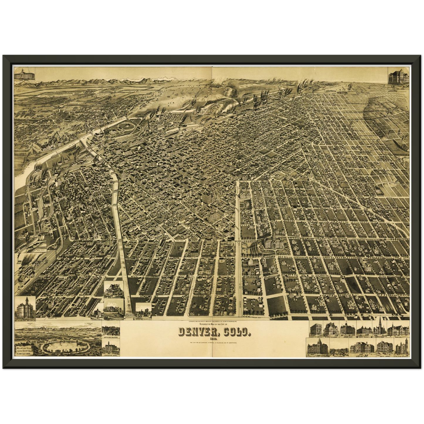 Historical city map  Test product horizontal 3 sizes