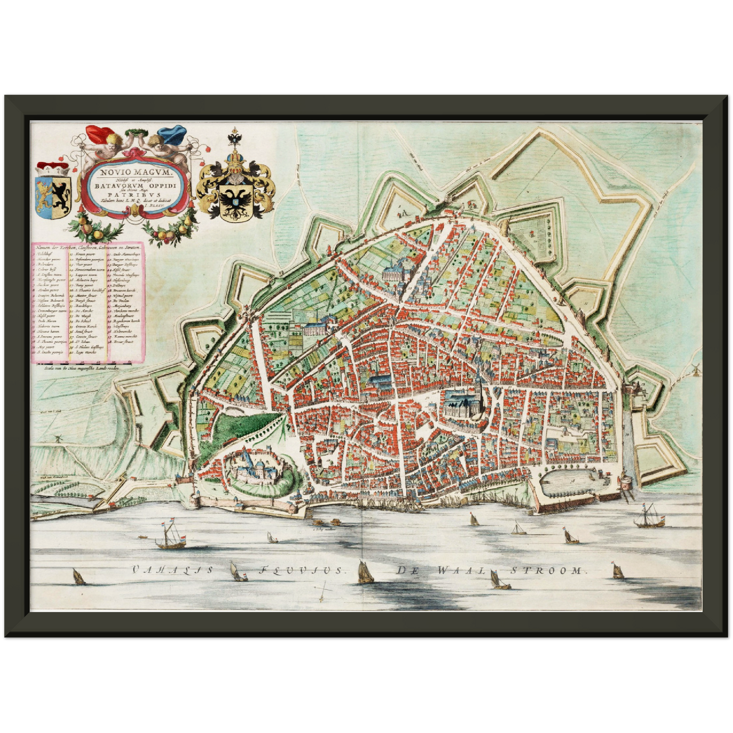 Historischer Stadtplan Nijmegen um 1649