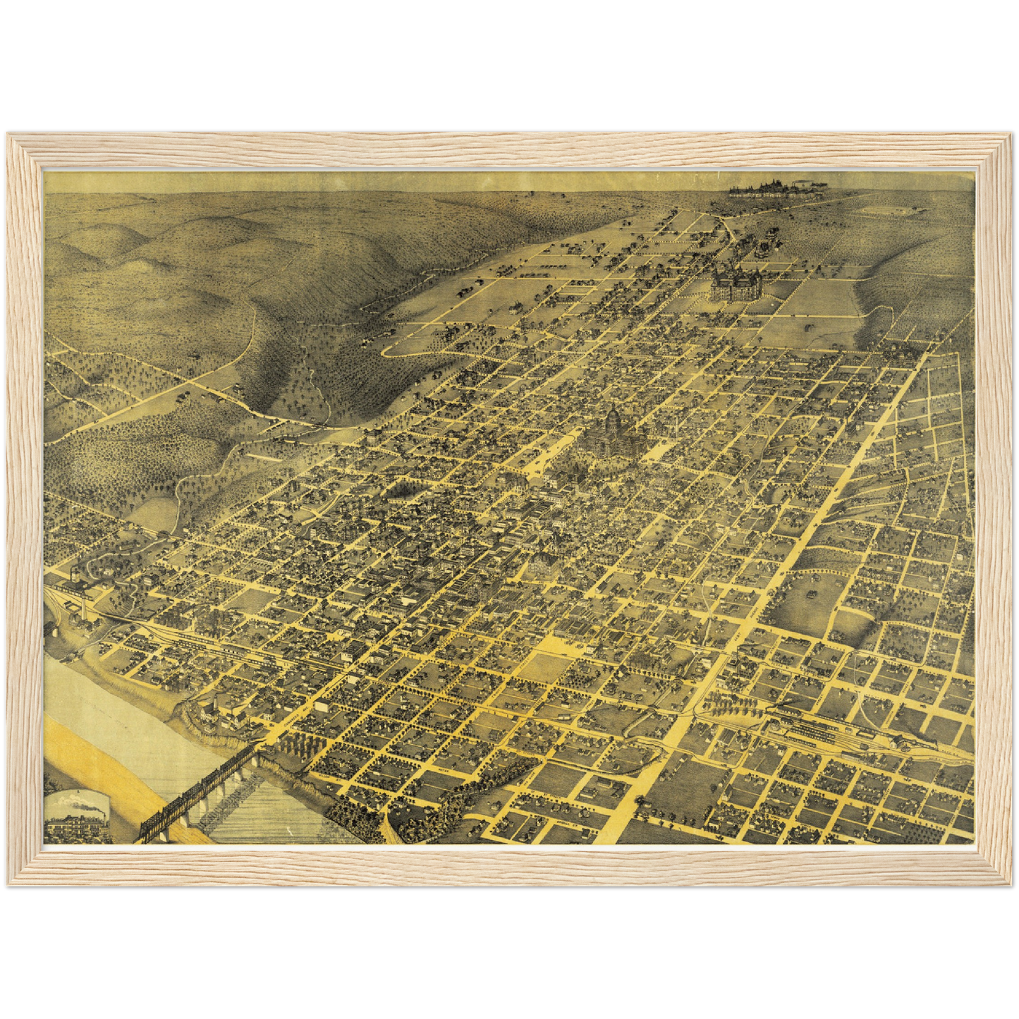 Historical city map  Test product horizontal 3 sizes