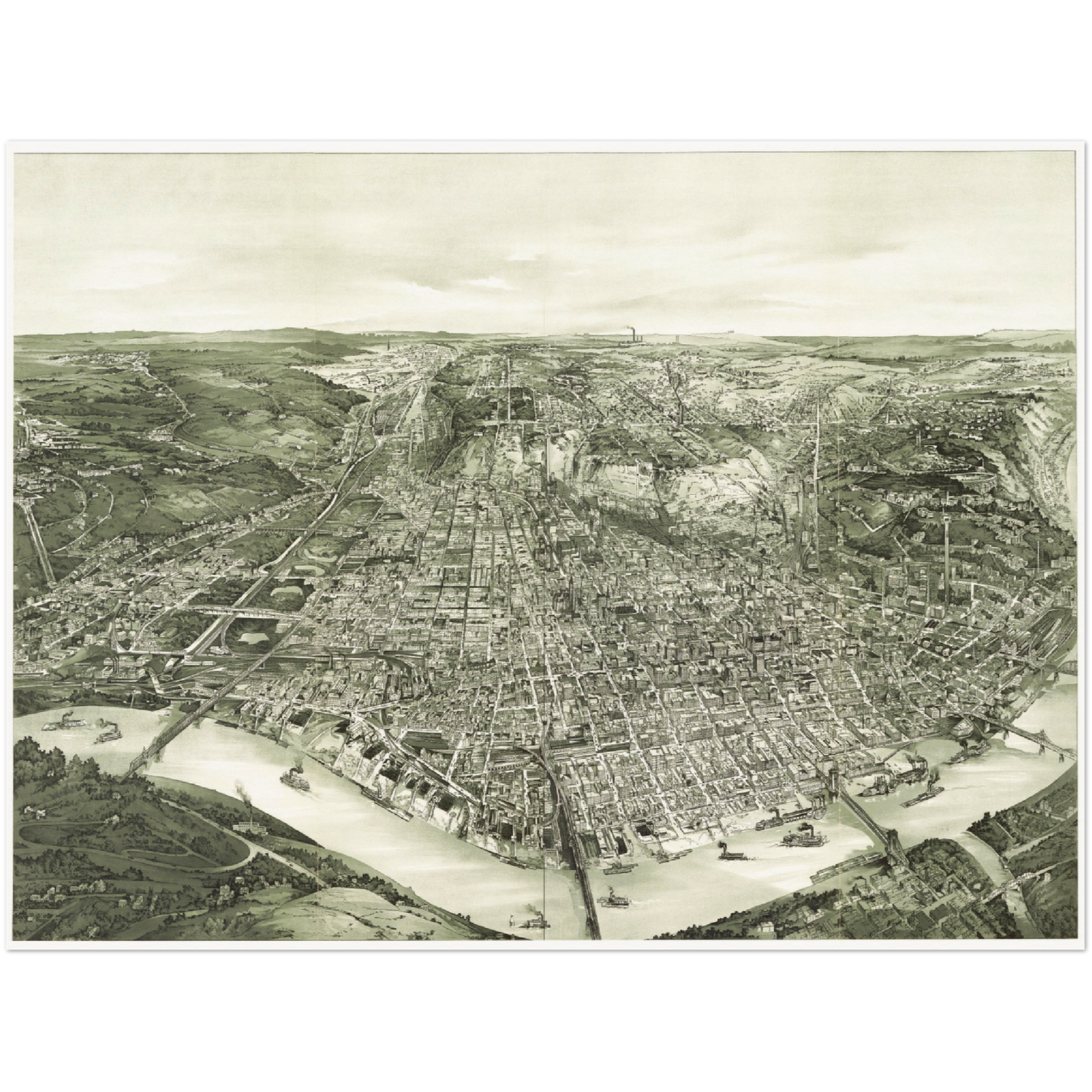 Historical city map  Test product horizontal 3 sizes