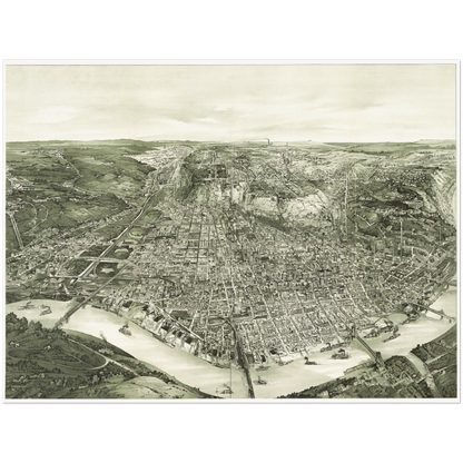 Historical city map  Test product horizontal 3 sizes