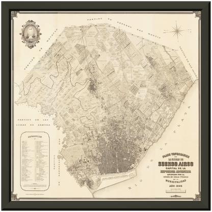 Historical city map  Test product horizontal 3 sizes