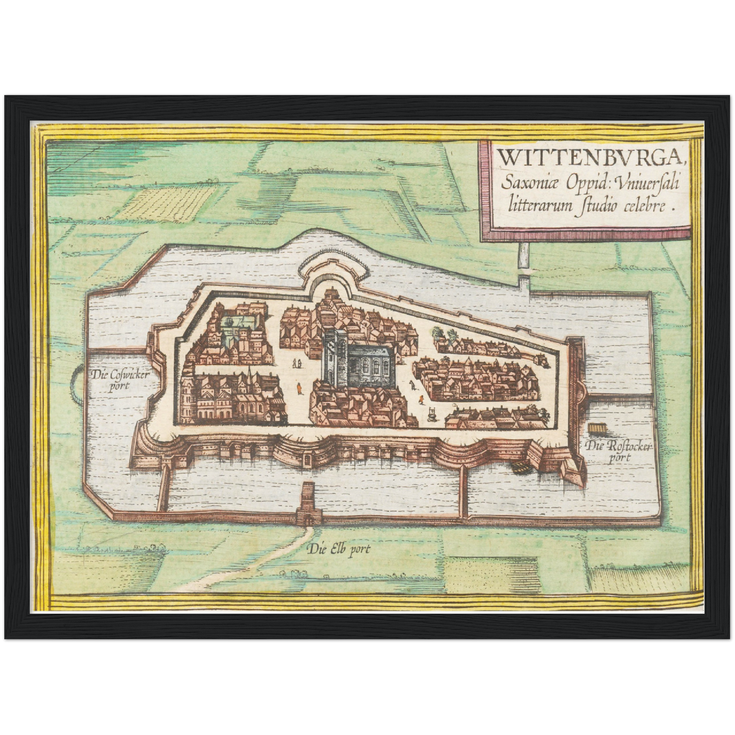 Historische Stadtansicht Wittenberg um 1570