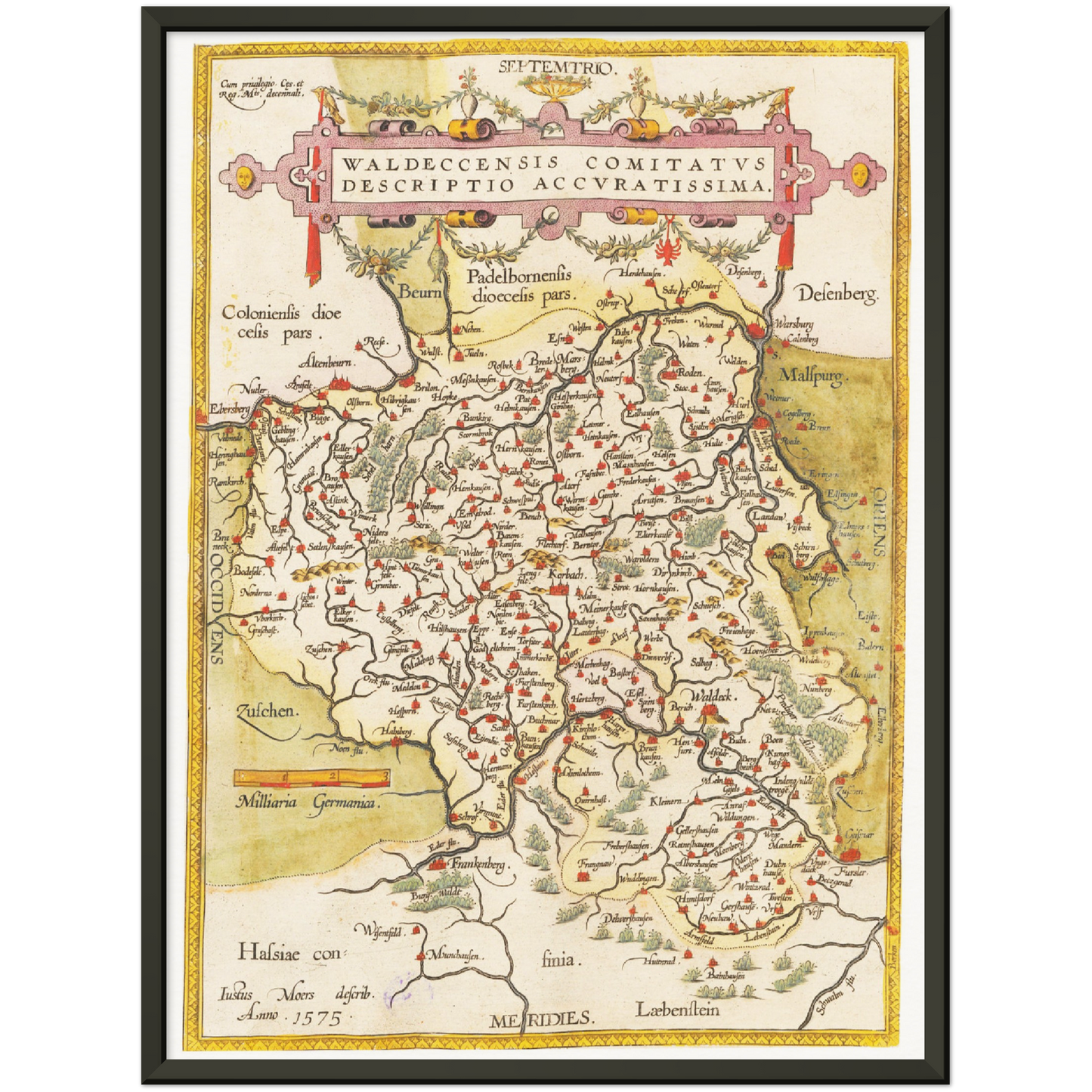 Historische Landkarte Waldeck um 1609