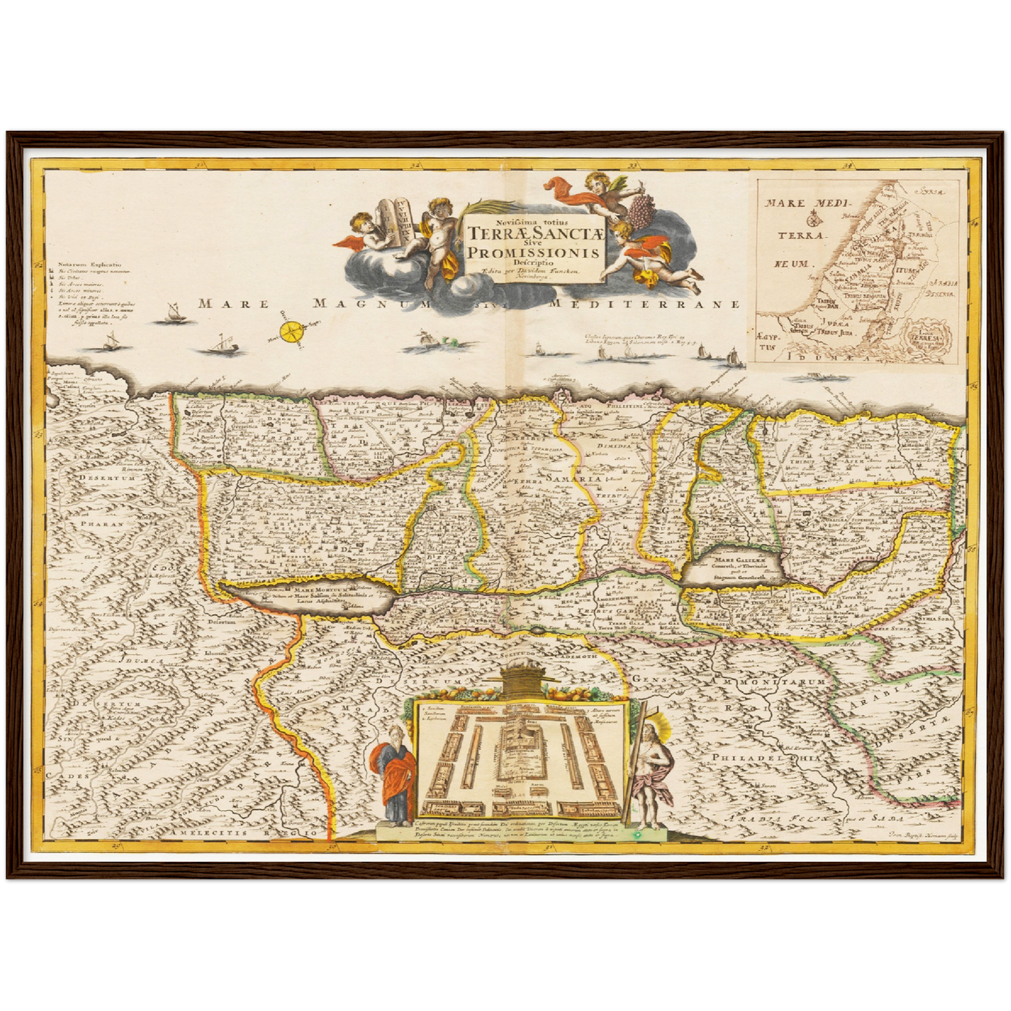 Historische Landkarte Heiliges Land um 1694
