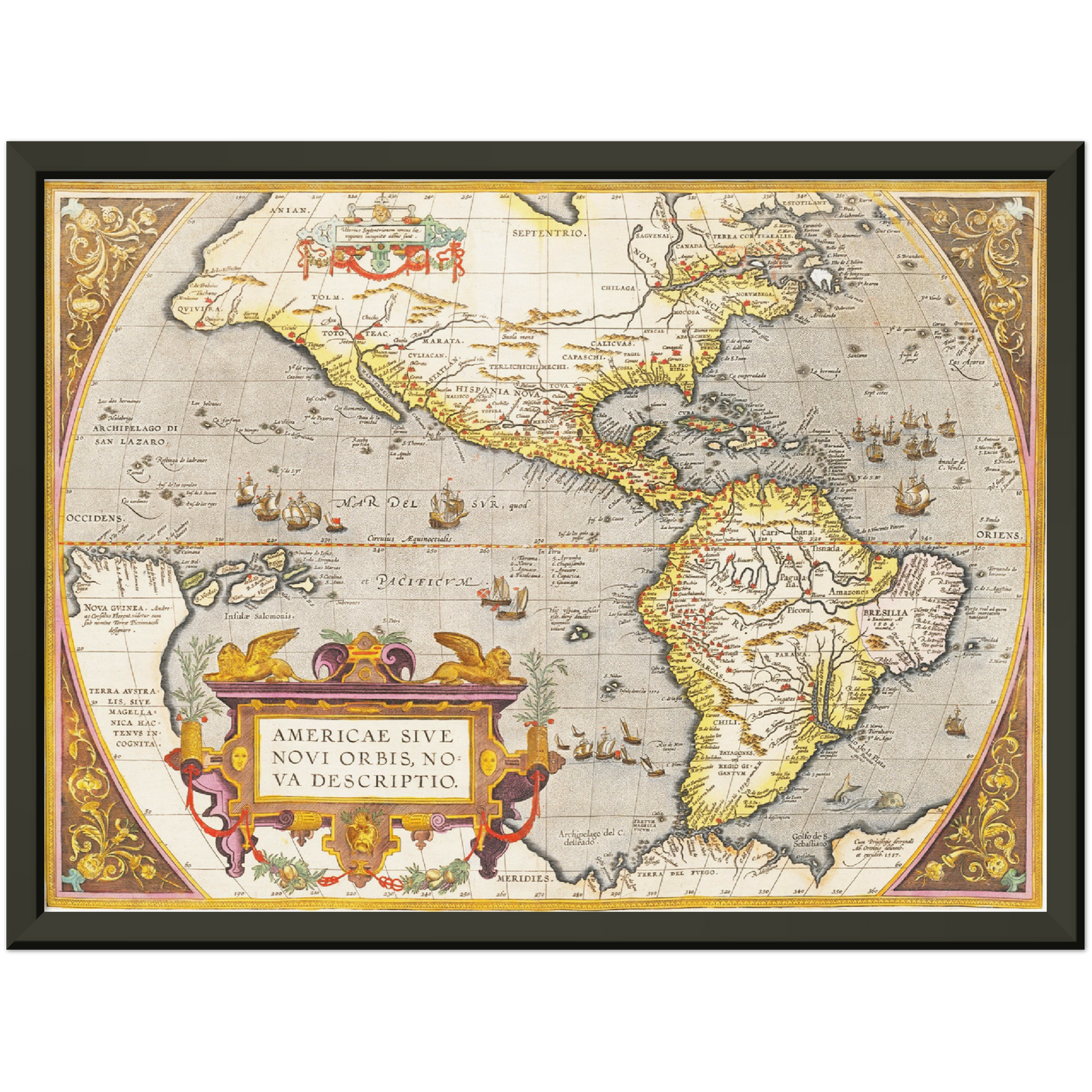 Historische Landkarte Amerika um 1609