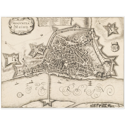 Historischer Stadtplan Mainz um 1670