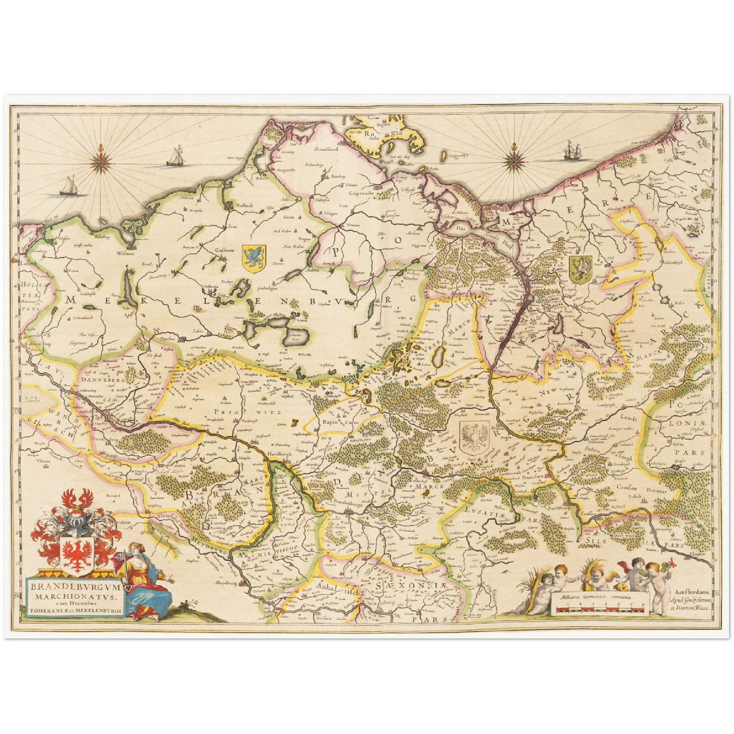 Historische Landkarte Brandenburg um 1635