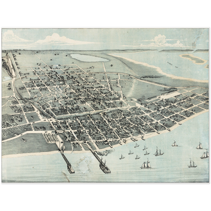 Historical city map  Test product horizontal 3 sizes