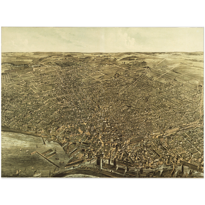 Historische Stadtansicht Buffalo um 1880