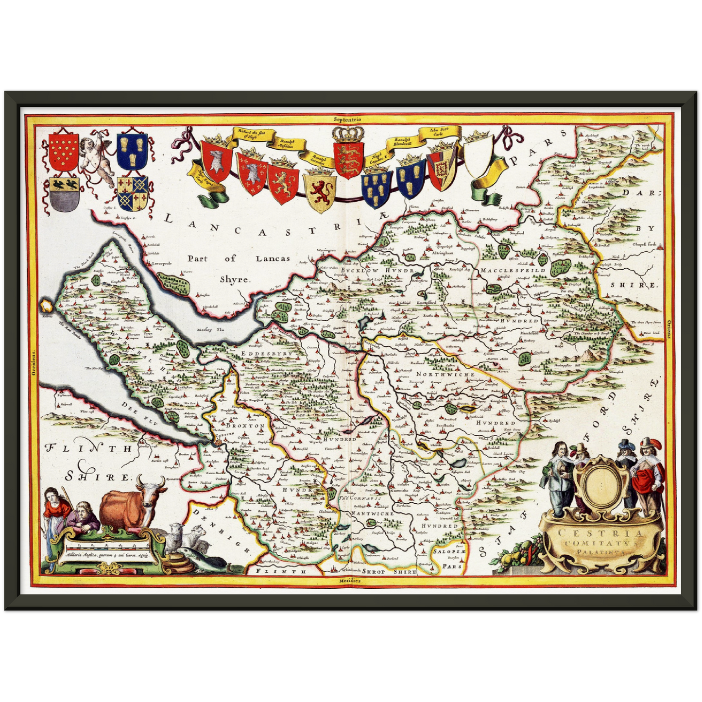 Historische Landkarte Cheshire um 1646