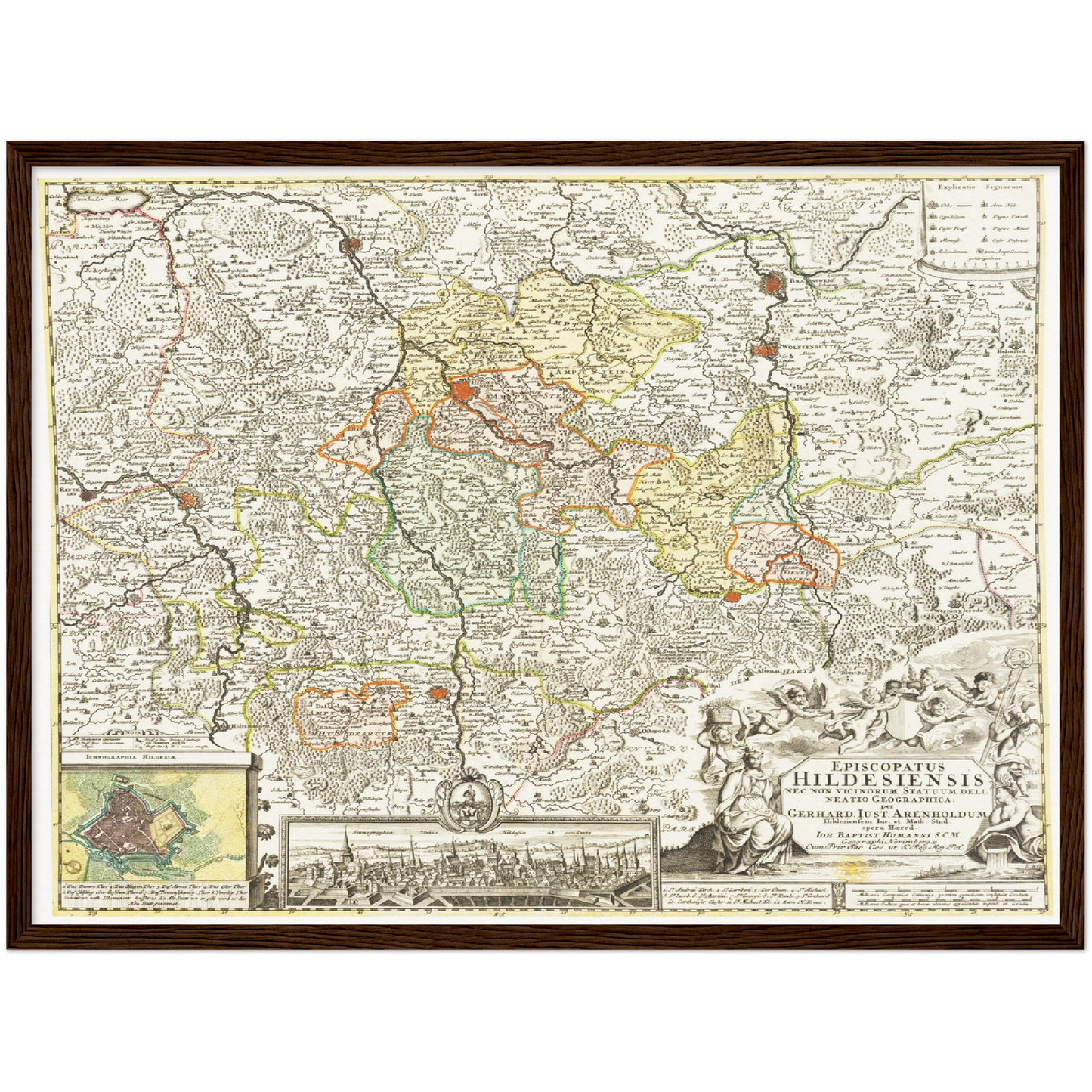 Historische Landkarte Hildesheim um 1730