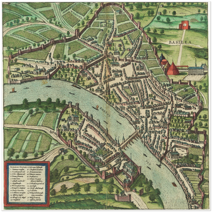 Historical city map  Test product horizontal 3 sizes