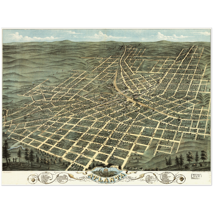Historical city map  Test product horizontal 3 sizes