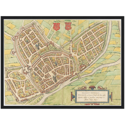 Historischer Stadtplan Wesel um 1592