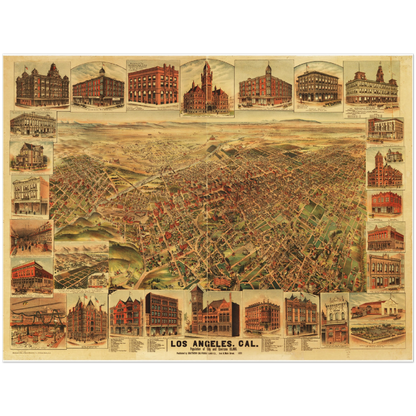 Historical city map  Test product horizontal 3 sizes