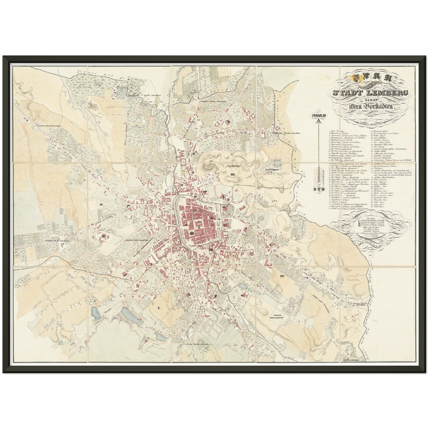 Historical city map  Test product horizontal 3 sizes