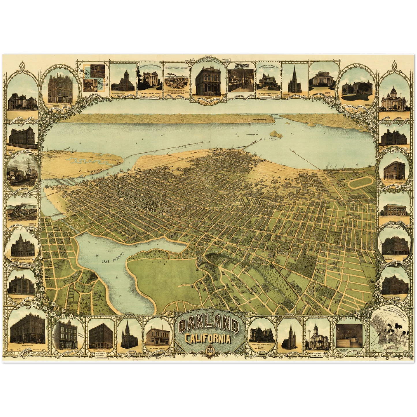 Historical city map  Test product horizontal 3 sizes