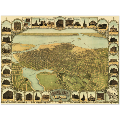 Historical city map  Test product horizontal 3 sizes