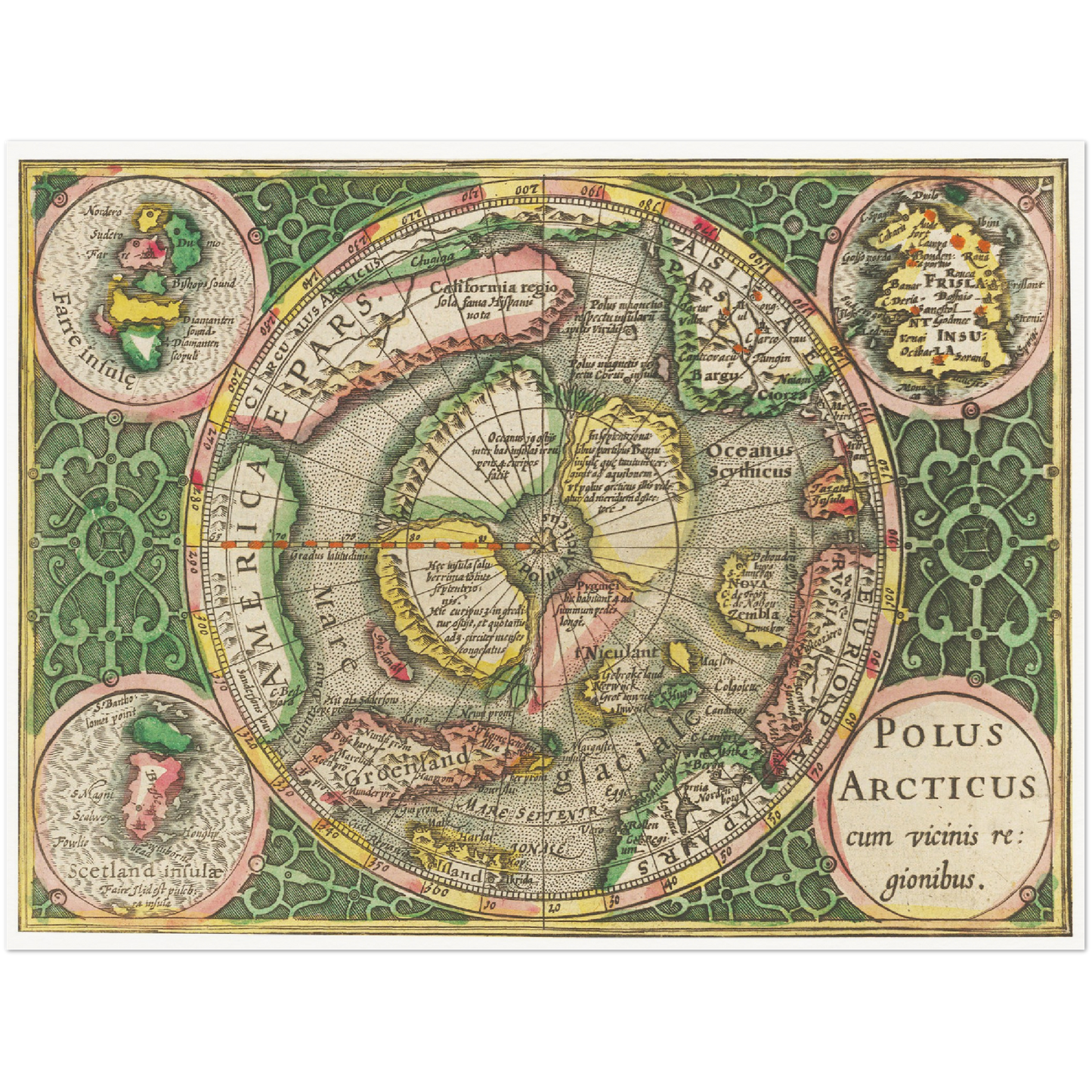 Historische Landkarte Arktis um 1609