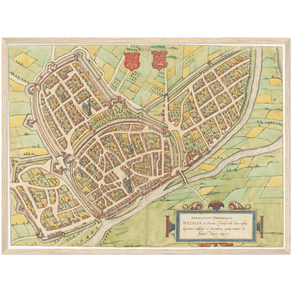 Historischer Stadtplan Wesel um 1592