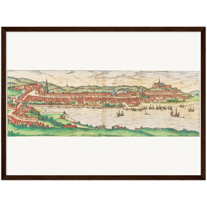Historische Stadtansicht Flensburg um 1592
