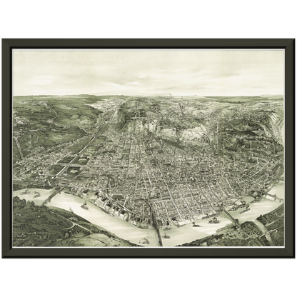 Historical city map  Test product horizontal 3 sizes