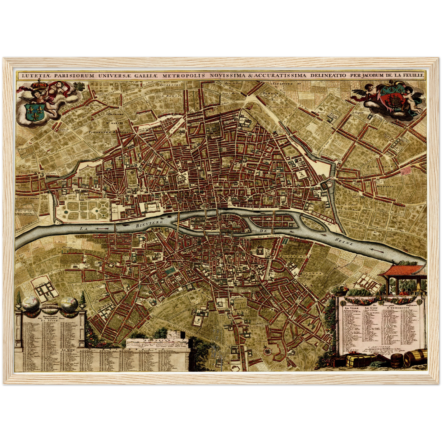 Historischer Stadtplan Paris um 1700