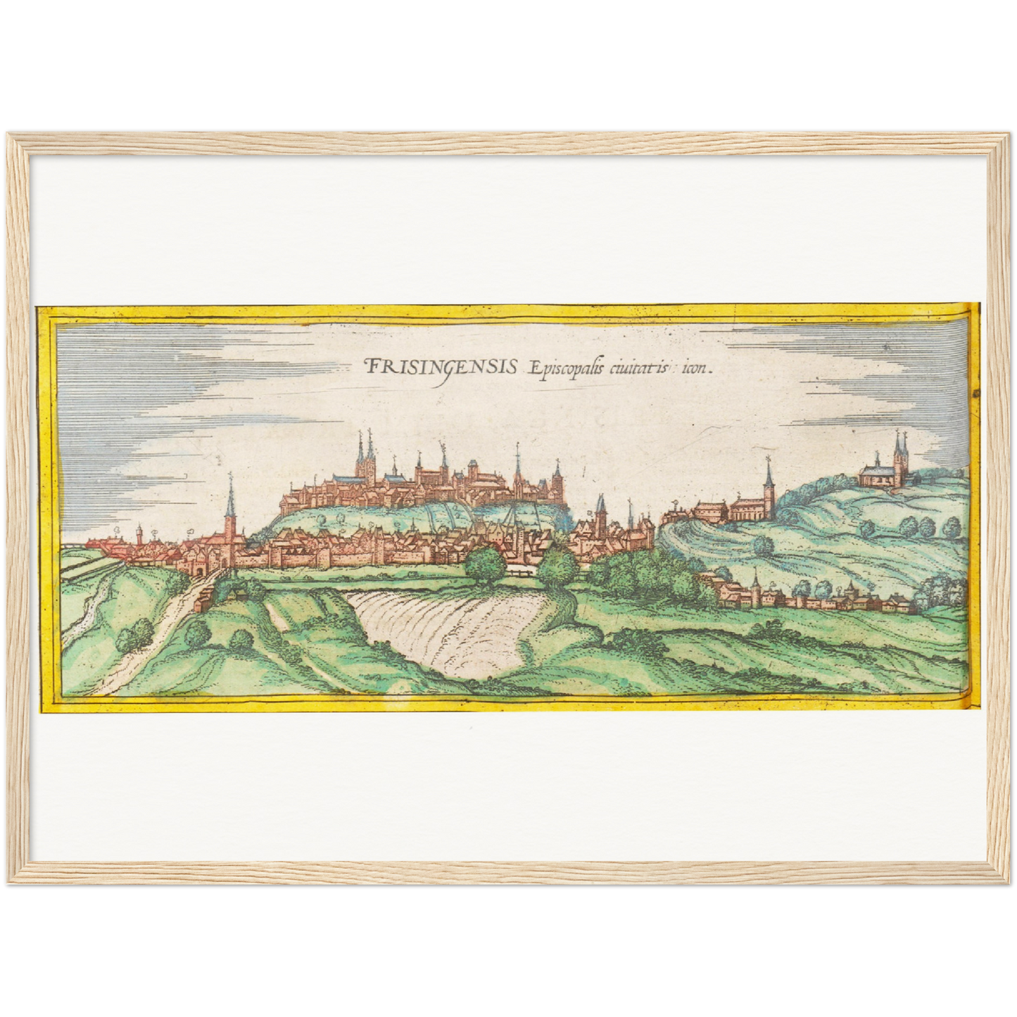 Historische Stadtansicht Freising um 1570