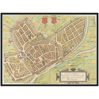 Historischer Stadtplan Wesel um 1592