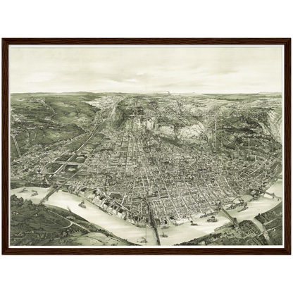 Historical city map  Test product horizontal 3 sizes