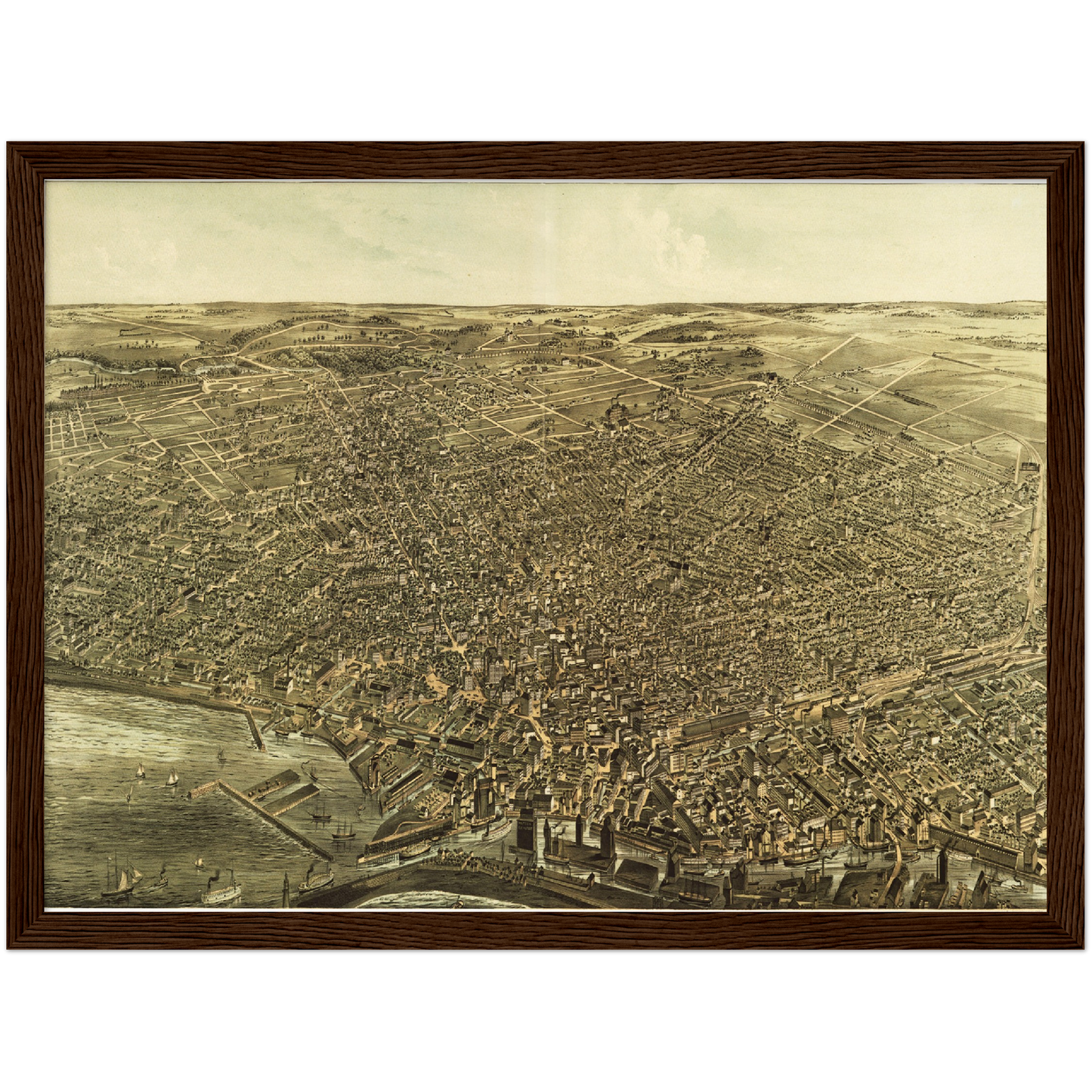 Historical city map  Test product horizontal 3 sizes