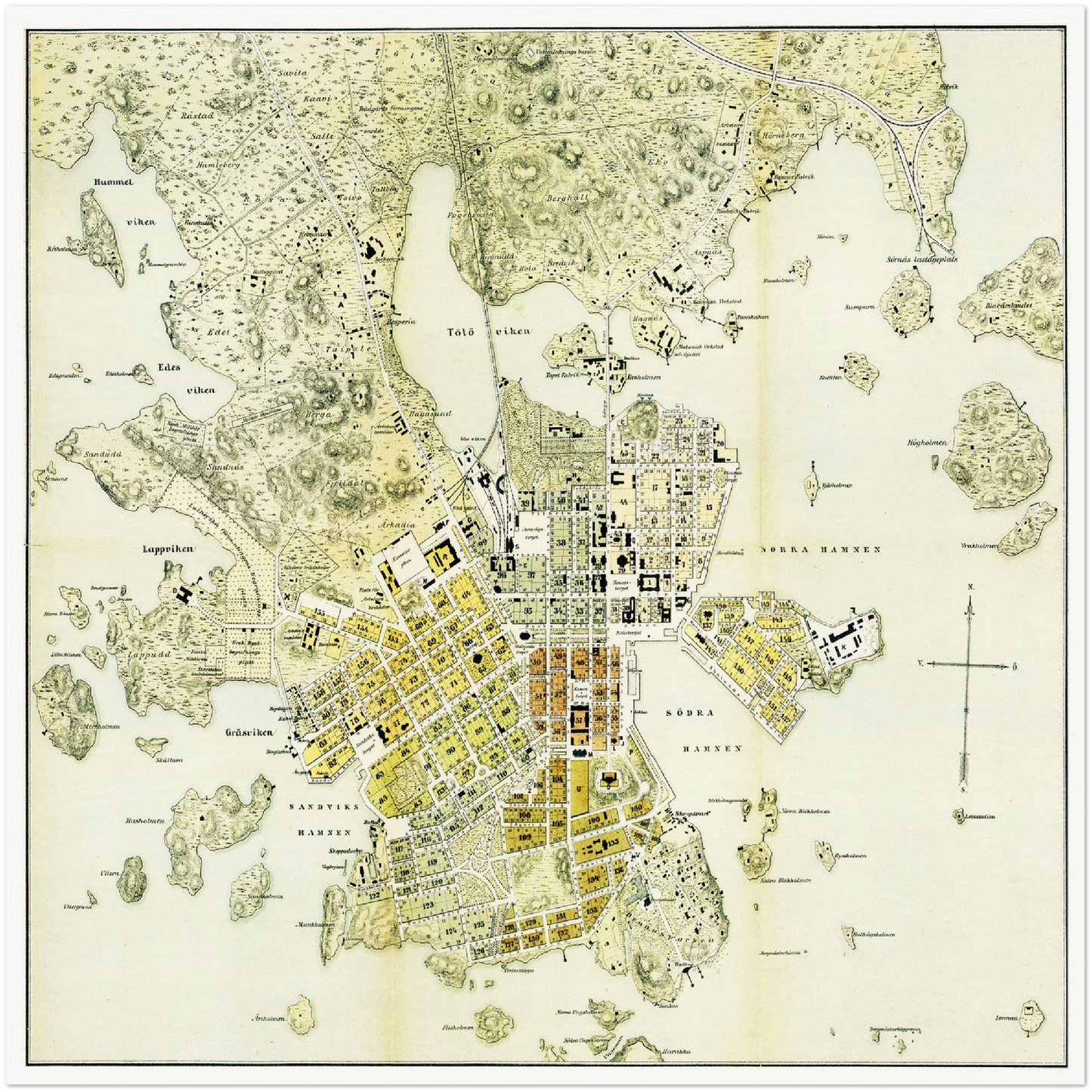 Historical city map  Test product horizontal 3 sizes