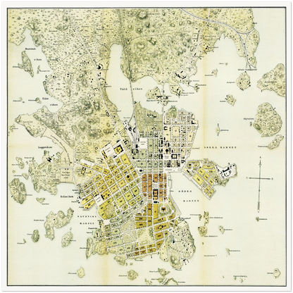 Historical city map  Test product horizontal 3 sizes