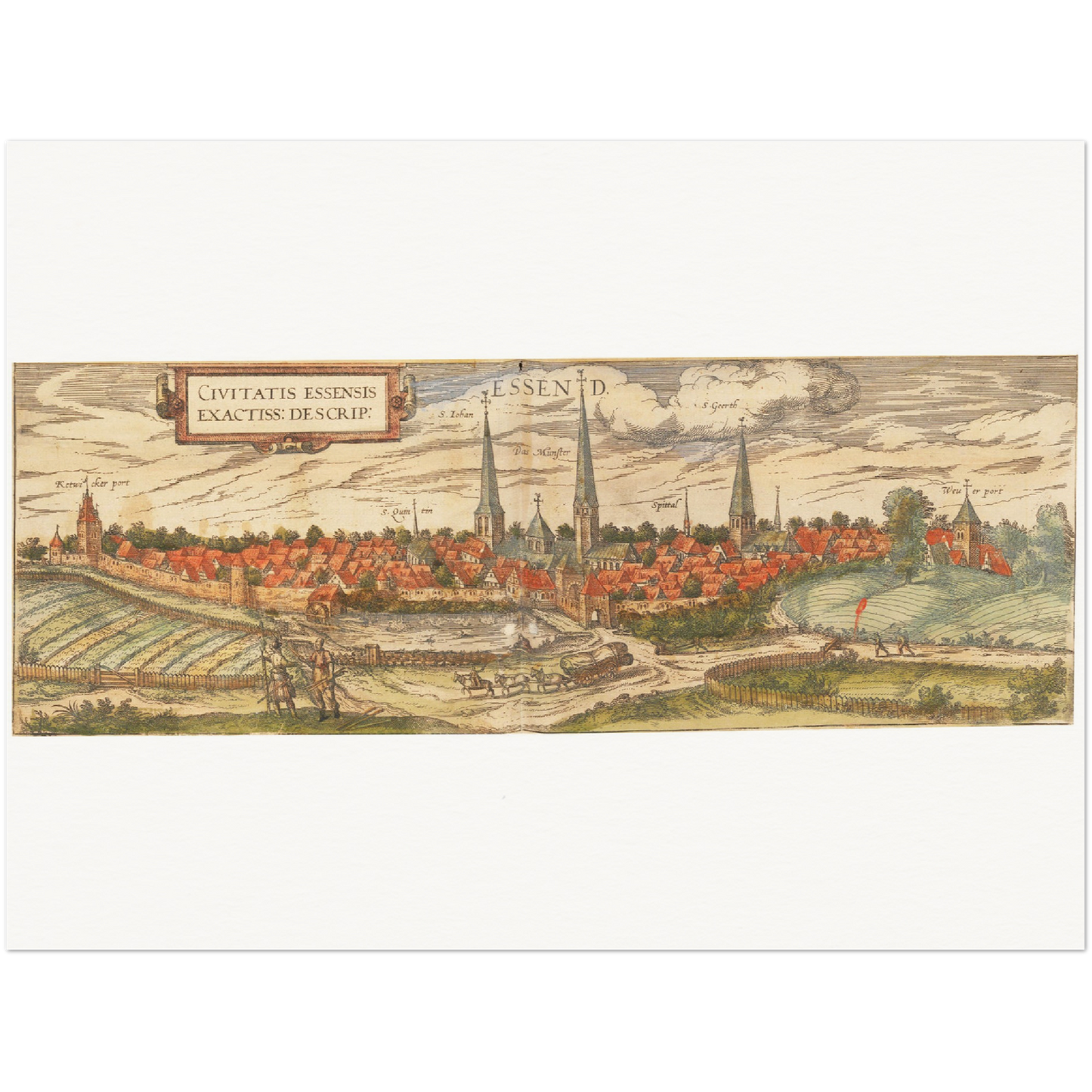 Historische Stadtansicht Essen um 1582