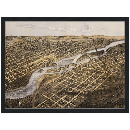 Historical city map  Test product horizontal 3 sizes