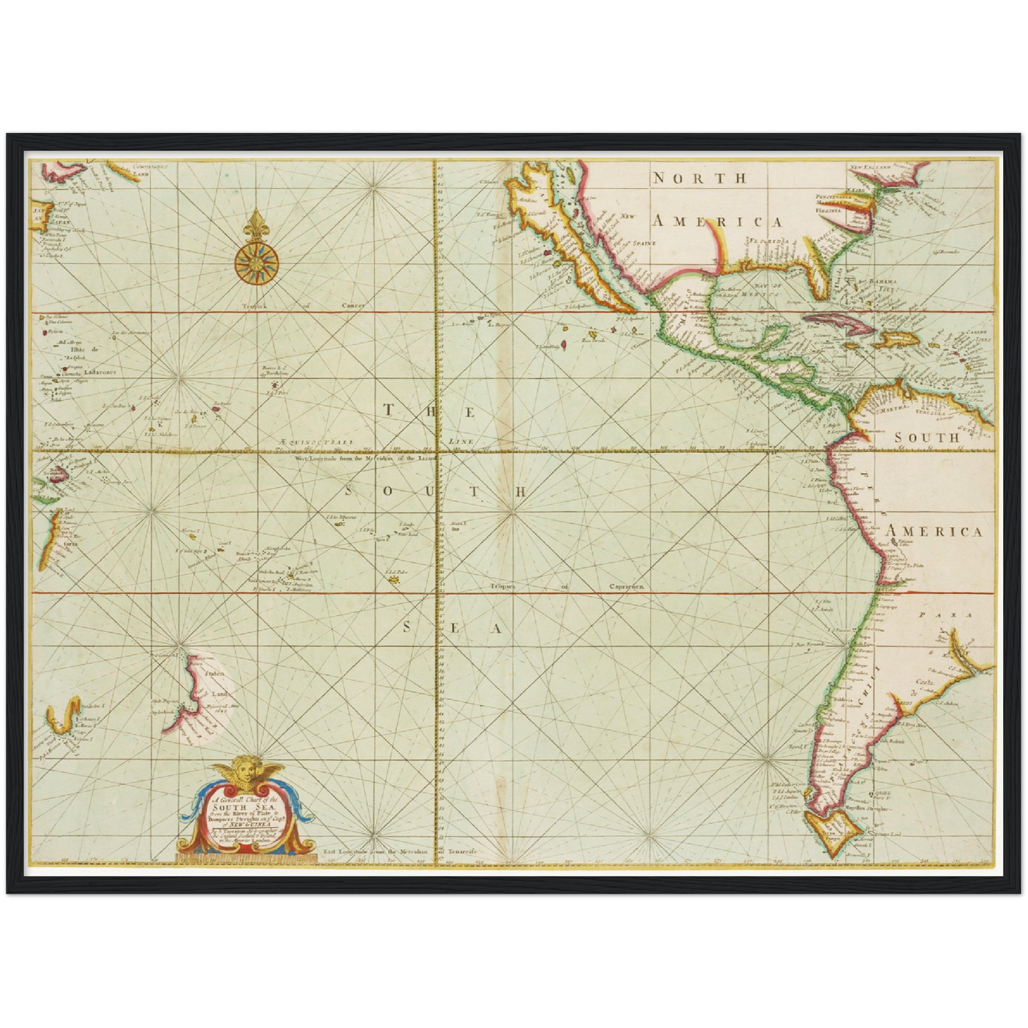 Historische Landkarte Ozeanien um 1705