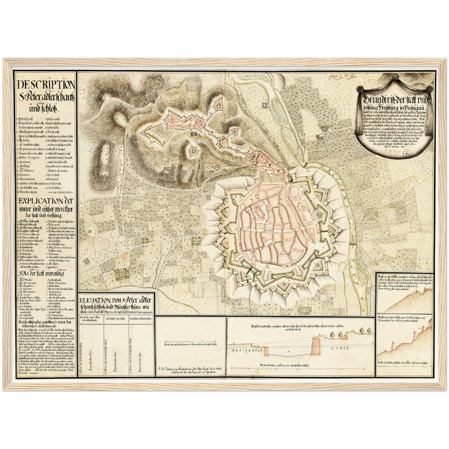 Historical city map  Test product horizontal 3 sizes