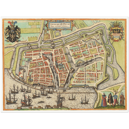 Historical city map  Test product horizontal 3 sizes