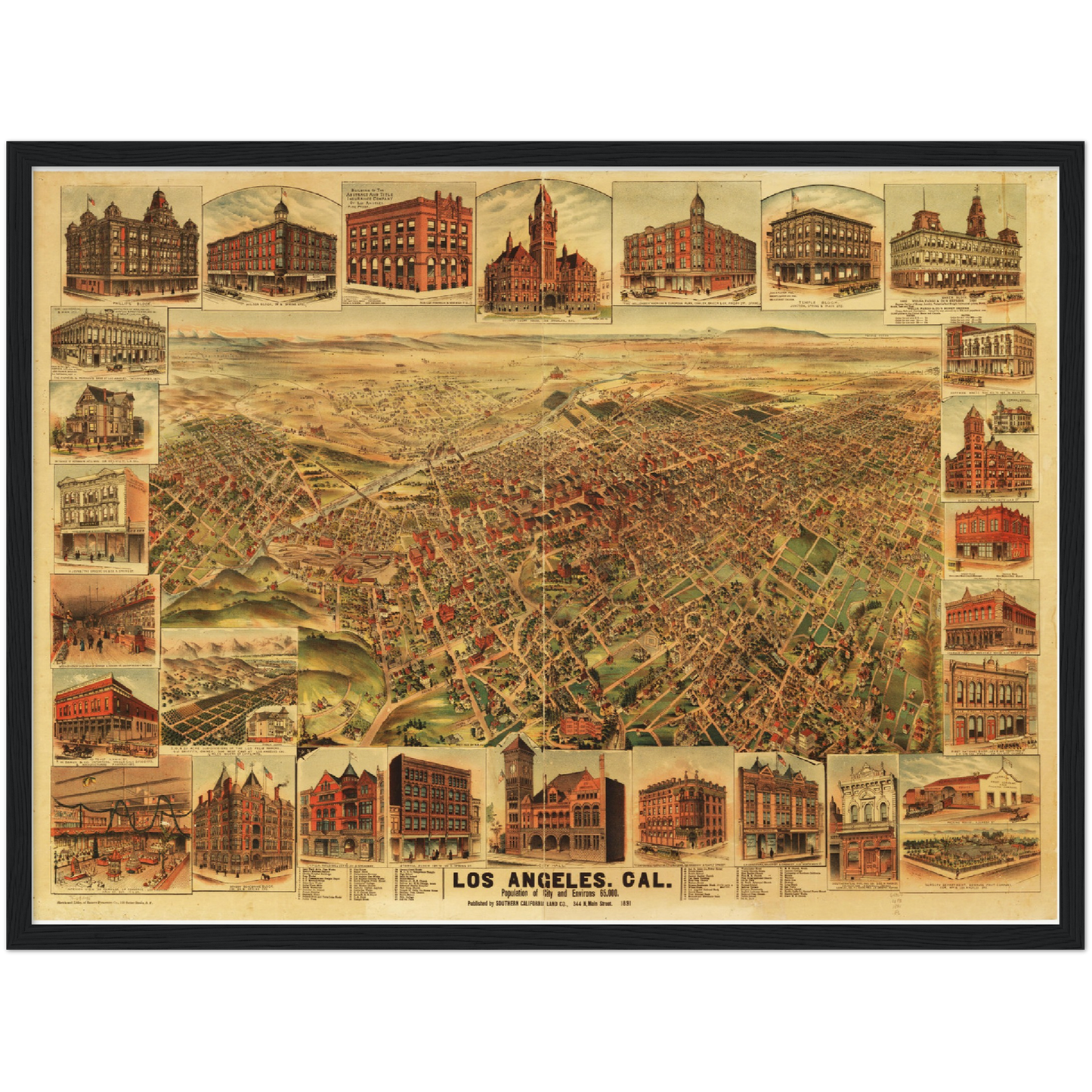 Historical city map  Test product horizontal 3 sizes