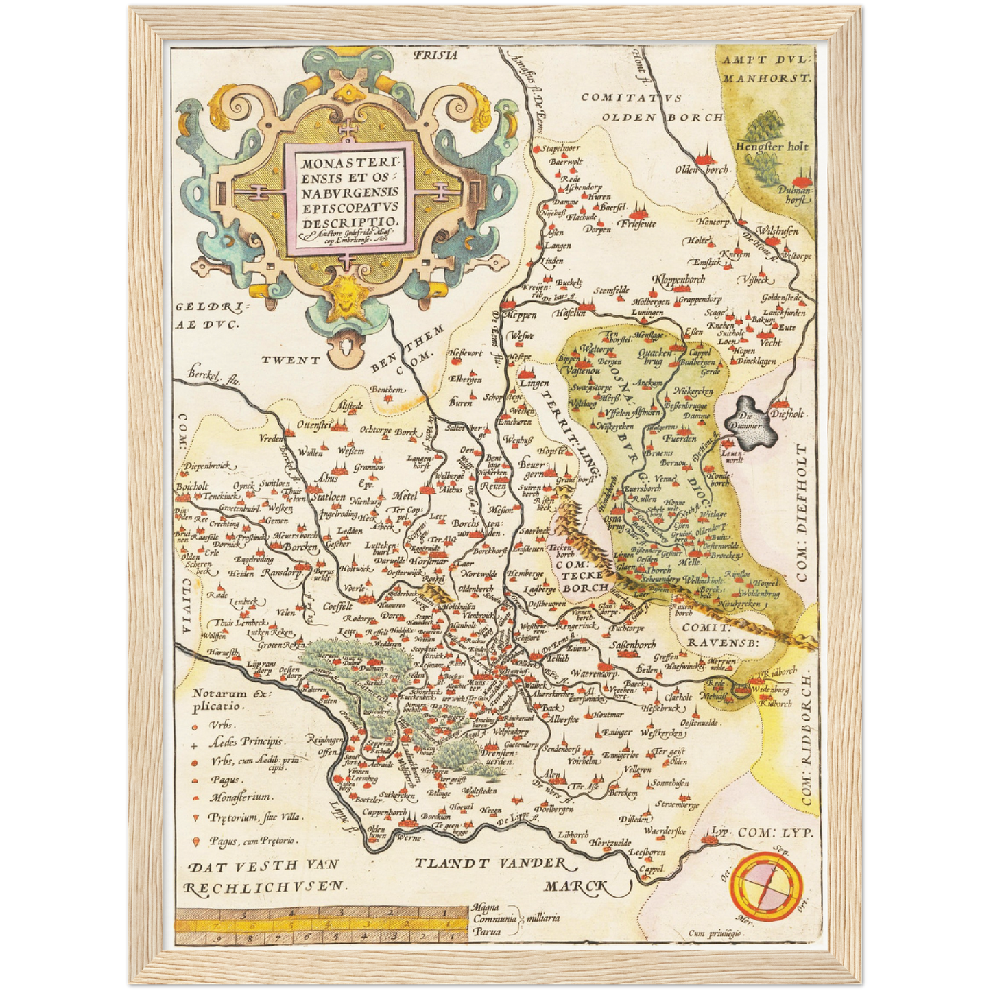 Historische Landkarte Osnabrück um 1609