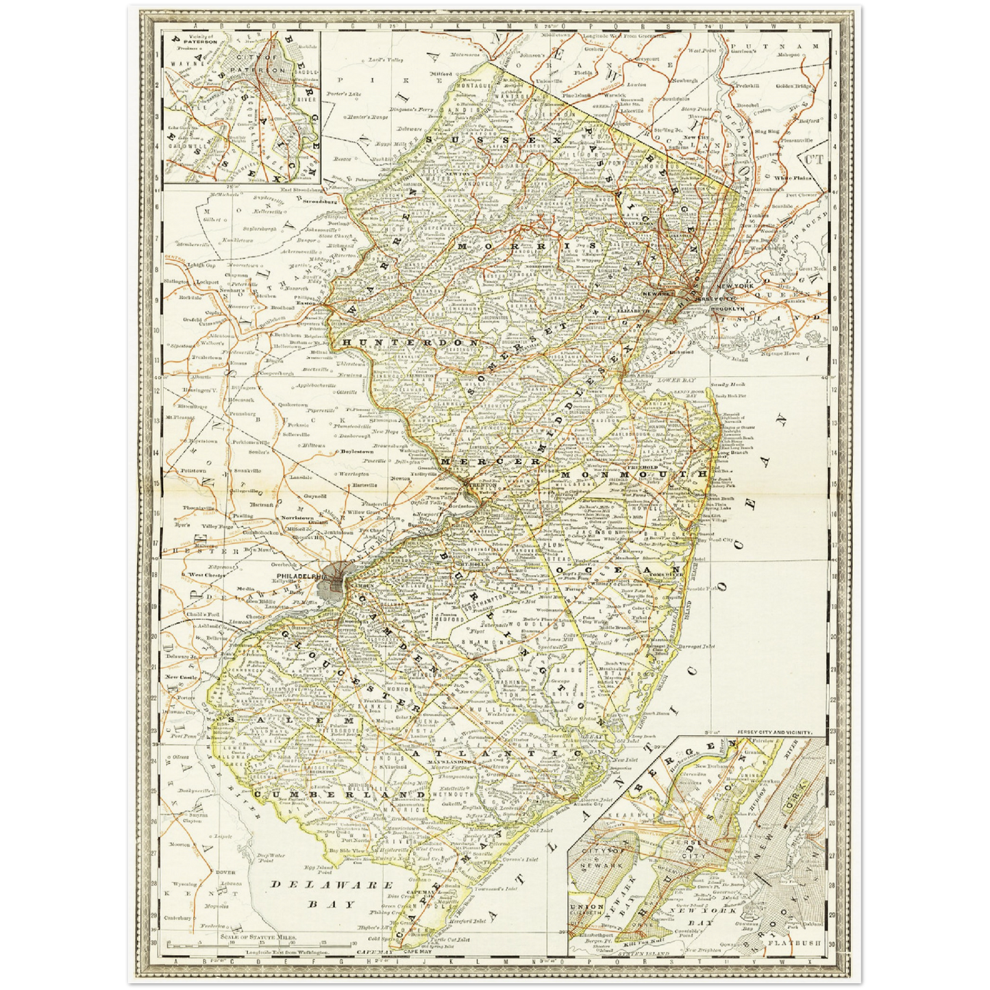 Historical city map  Test product horizontal 3 sizes