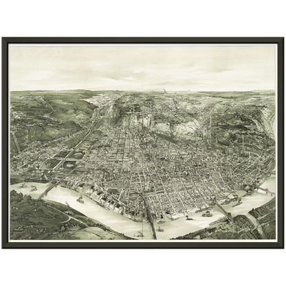 Historical city map  Test product horizontal 3 sizes