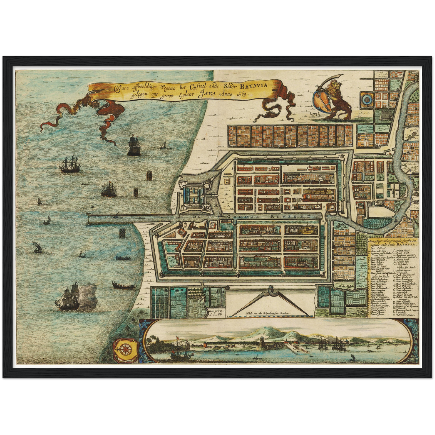 Historischer Stadtplan Jakarta um 1669
