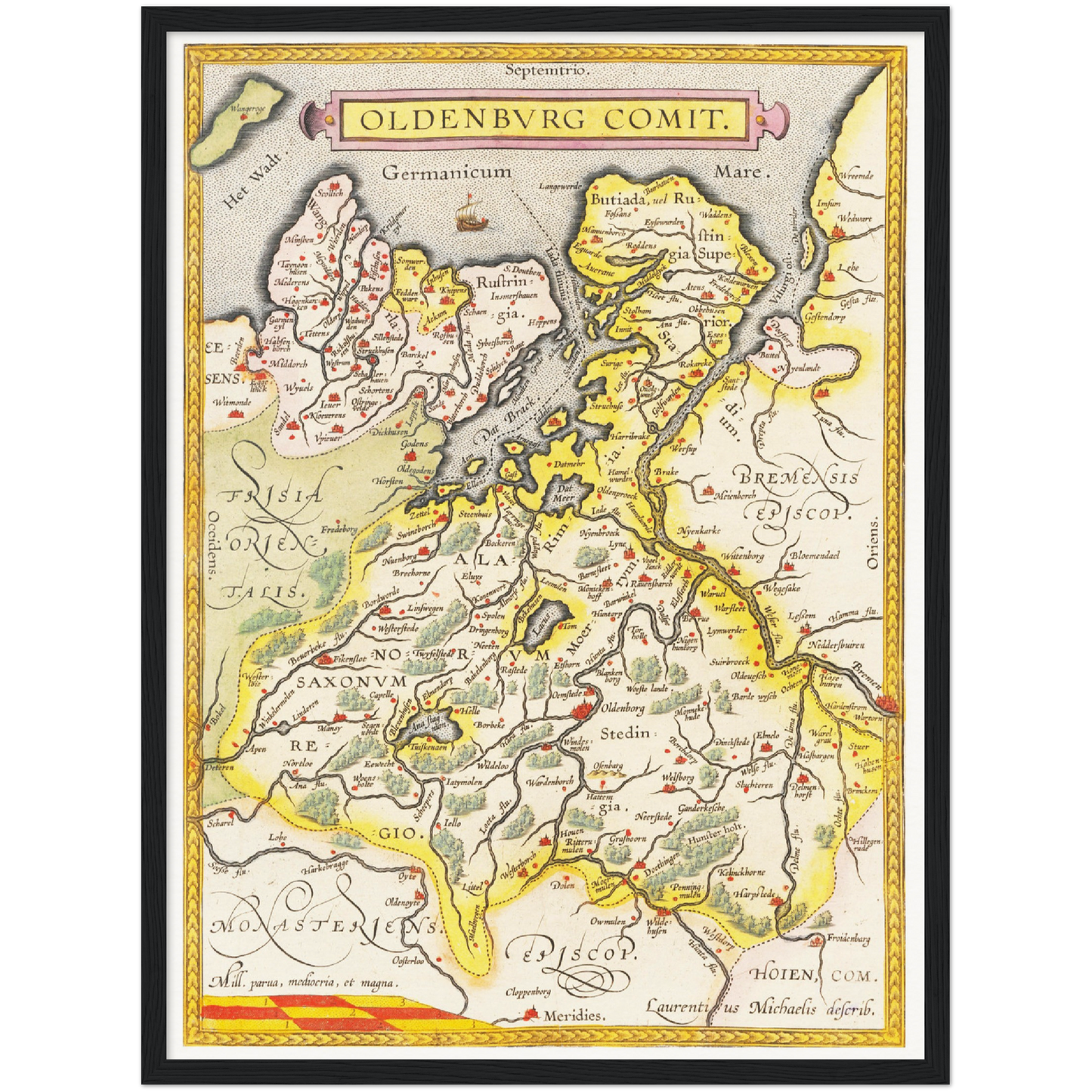 Historische Landkarte Oldenburg um 1609