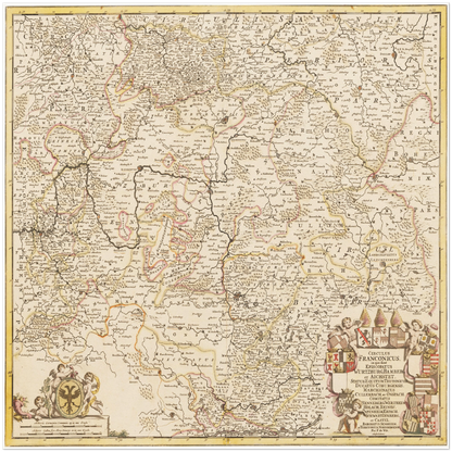 Historische Landkarte Franken um 1698