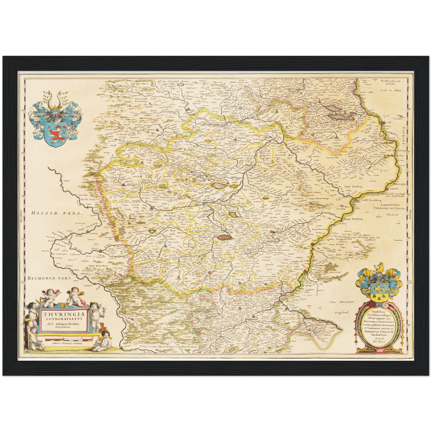 Historische Landkarte Thüringen um 1635