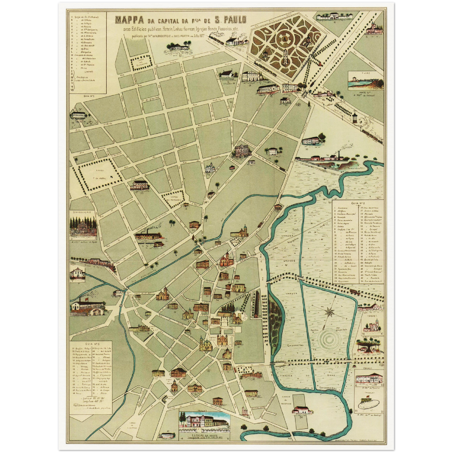 Historical city map  Test product horizontal 3 sizes